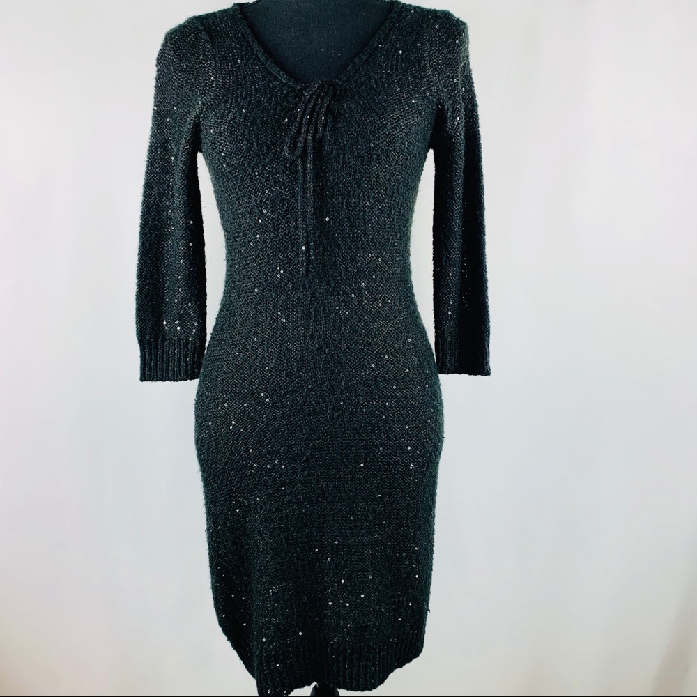 Nurture Sweater Dress Black Size S, 3/4 Sleeve